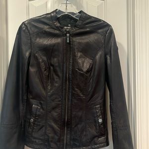 Handcrafted very soft black leather bomber